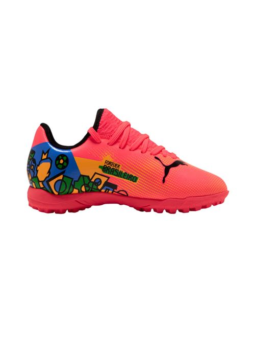 Chuteira Society Puma Future 7 Play Neymar Jr Infantil - Laranja