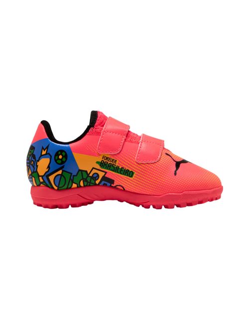 Chuteira Society Puma Future 7 Play Neymar Jr Velcro Infantil - Laranja