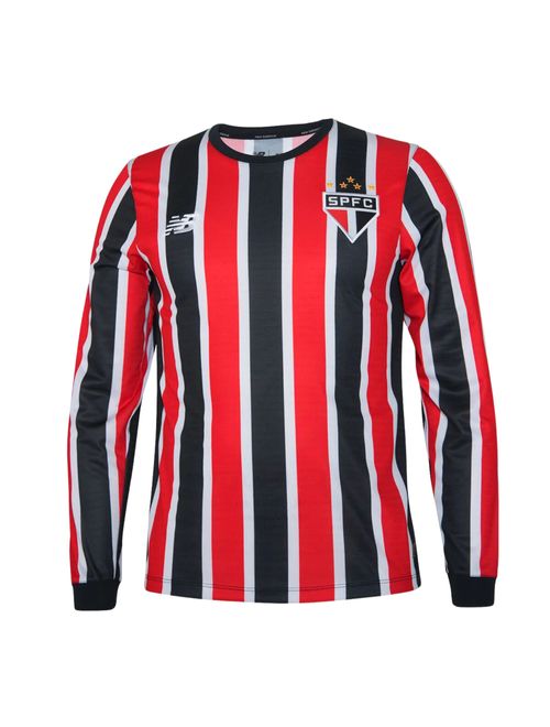 Camisa Manga Longa São Paulo II 2024/25 New Balance Torcedor Masculina - Vermelha/Preta/Banca
