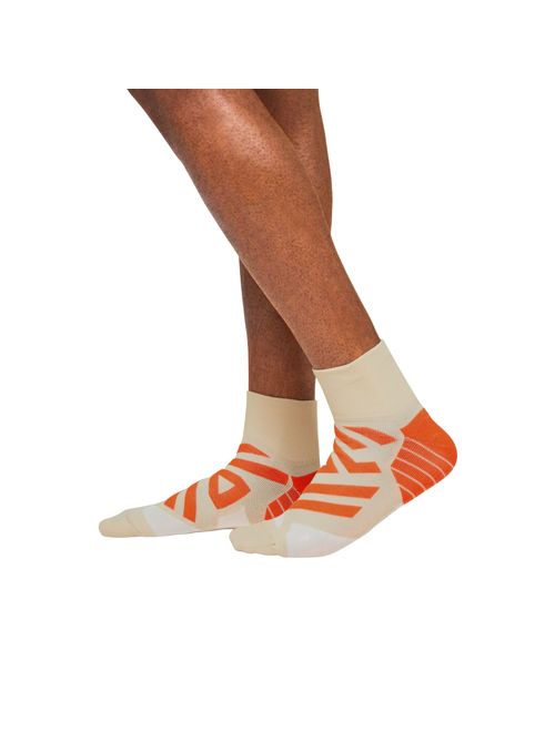 Meia On Running Performance Mid I Masculina - Bege/Laranja