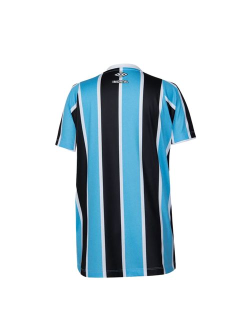 Camisa Grêmio I 2024/25 Umbro Torcedor Infantil - Azul/Preta/Branca