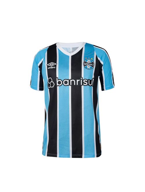 Camisa Grêmio I 2024/25 Umbro Torcedor Masculina - Azul/Preta/Branca