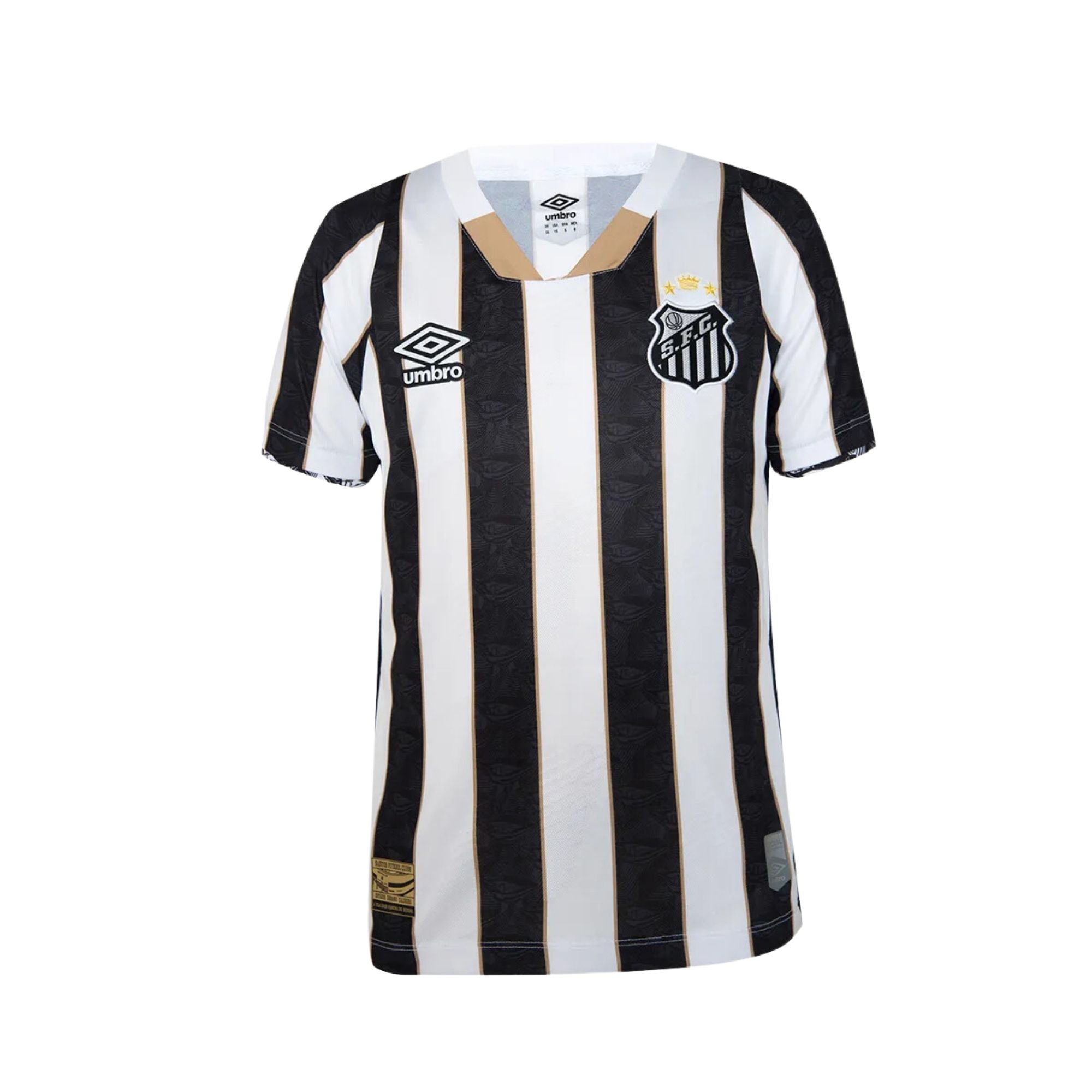 Camisa Santos II 2024/25 Umbro Infantil - Preta/Branca/Dourada