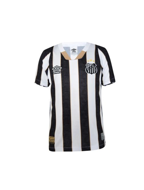 Camisa Santos II 2024/25 Umbro Infantil - Preta/Branca/Dourada