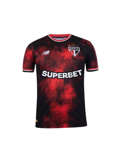 Camisa São Paulo III 2024/25 New Balance Torcedor Masculina - Preta/Vermelha