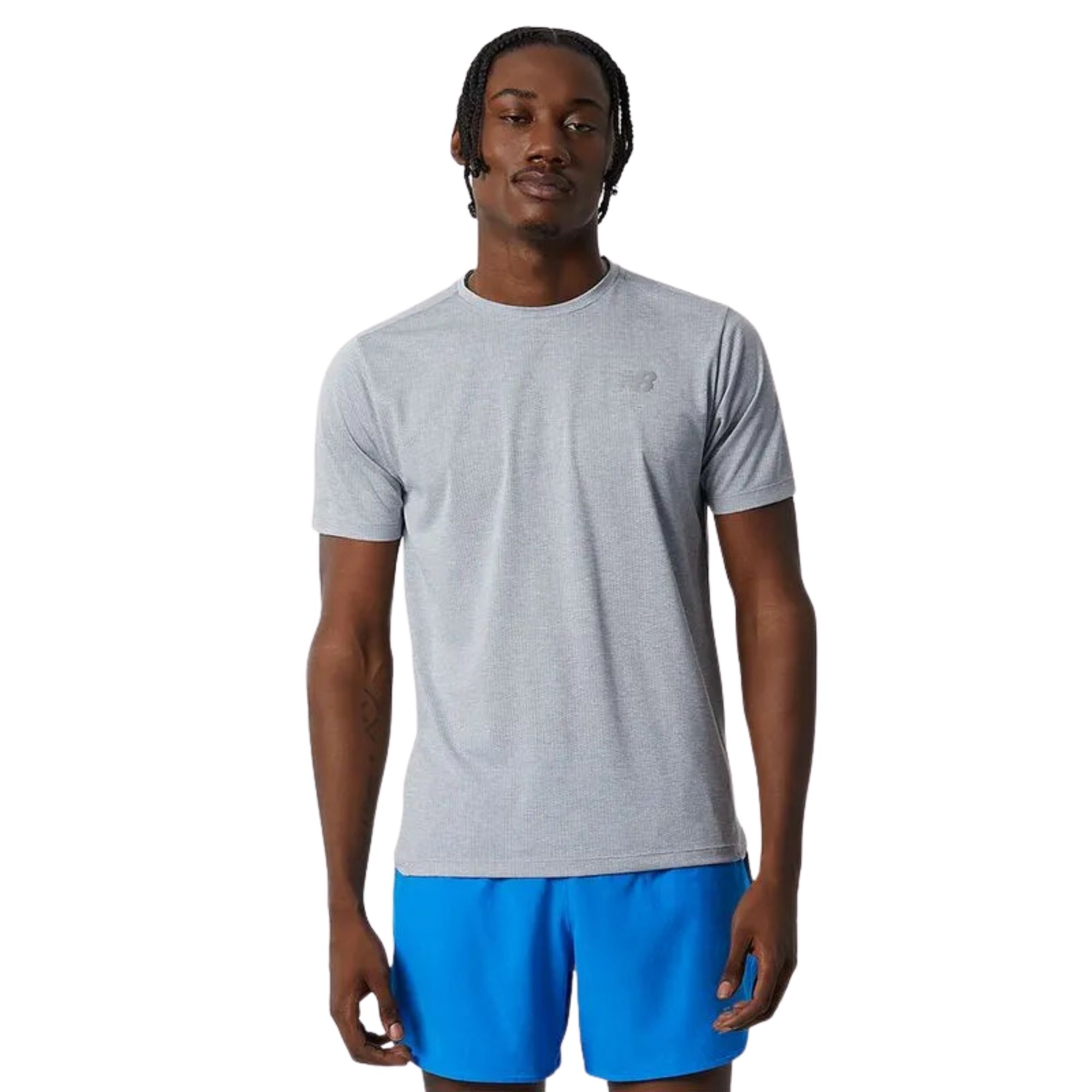 Camiseta New Balance Impact Run Masculina - Cinza Claro