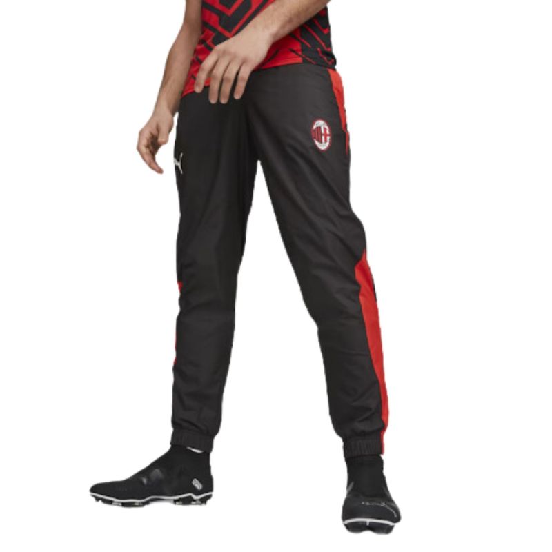 calca-milan-2023-24-puma-pre-jogo-masculina-preta-vermelha