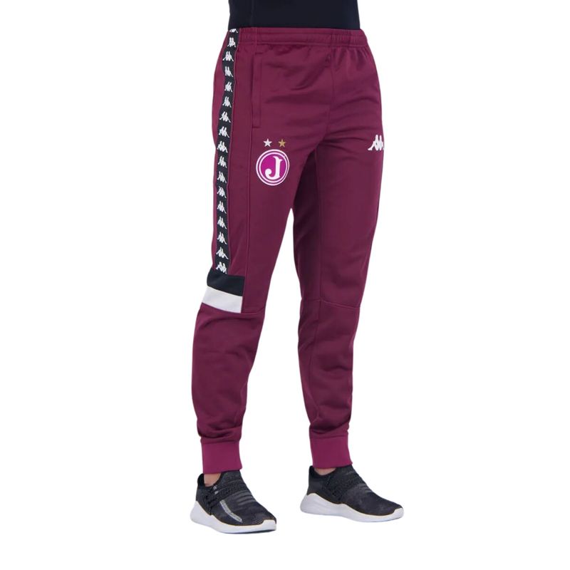 Calca-Juventus-Kappa-Banda-Masculina---Bordo-Preto