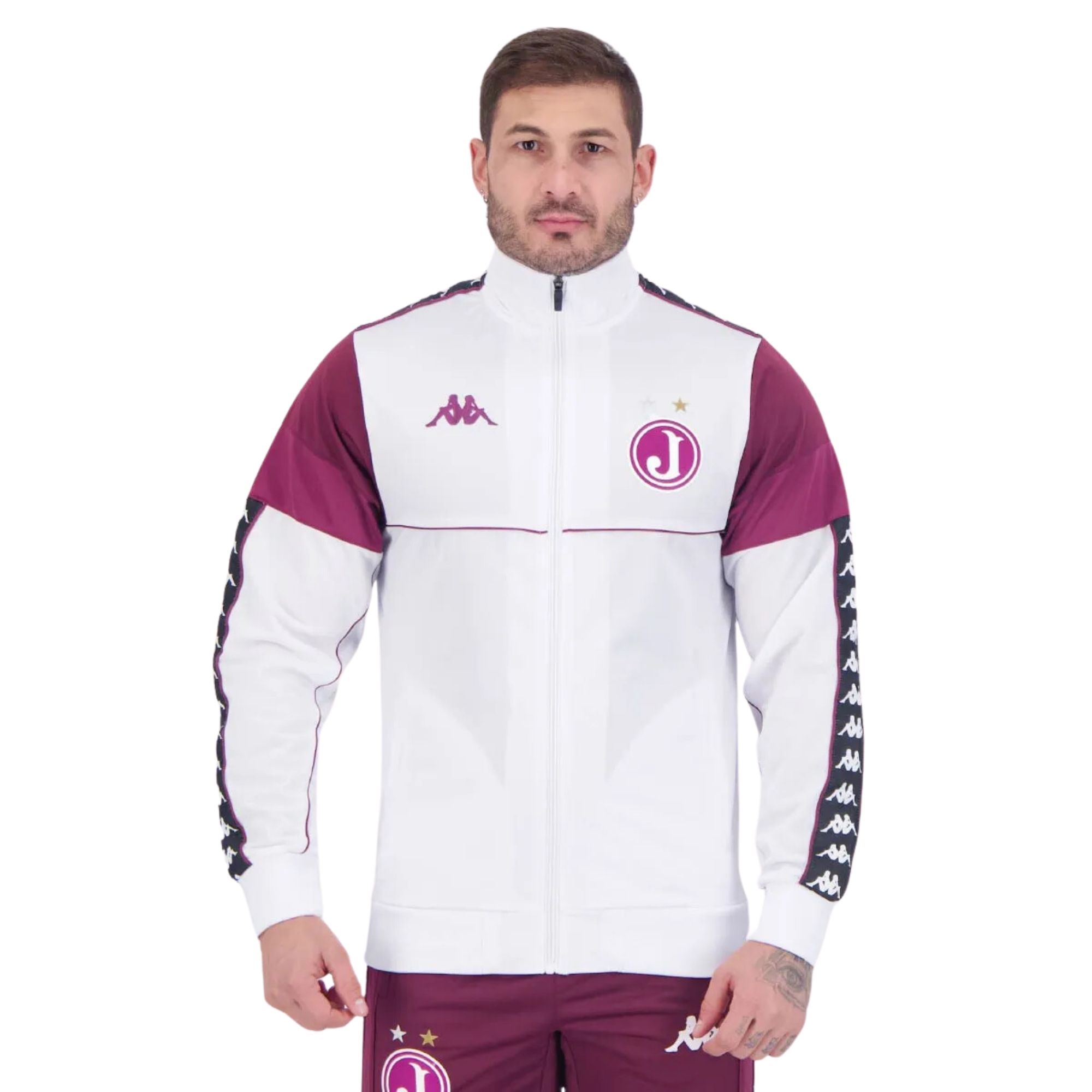 Jaqueta Juventus Kappa Banda Masculina - Branca/Bordô