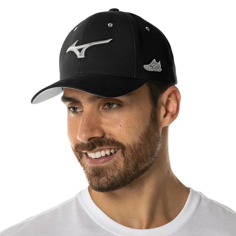 Bone-Mizuno-Prime-Unissex---Preto-Cinza-Claro