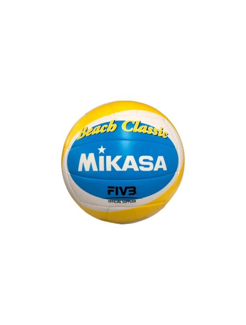 Bola Vôlei De Praia Mikasa Couro Unissex - Branca/Amarela/Azul