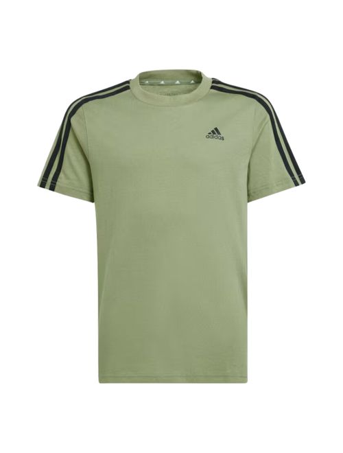 Camiseta Adidas Essentials 3 Stripes Infantil - Verde