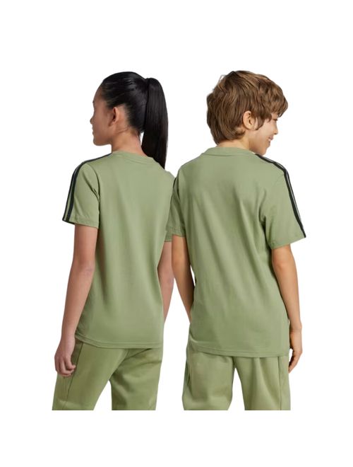Camiseta Adidas Essentials 3 Stripes Infantil - Verde