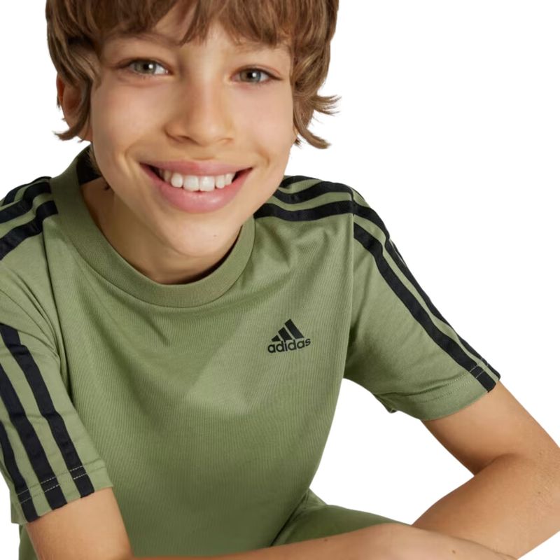 camiseta-adidas-essentials-3-stripes-infantil-verde