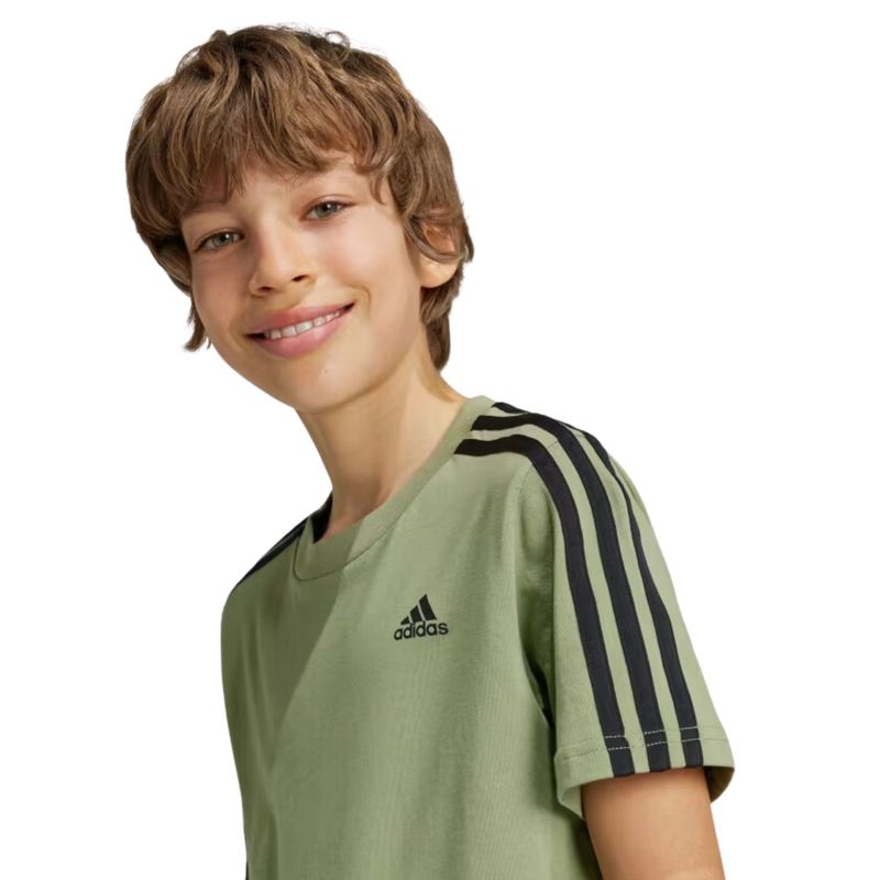 camiseta-adidas-essentials-3-stripes-infantil-verde