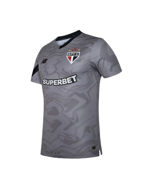 Camisa Goleiro São Paulo 2024 New Balance Masculina - Cinza/Preta