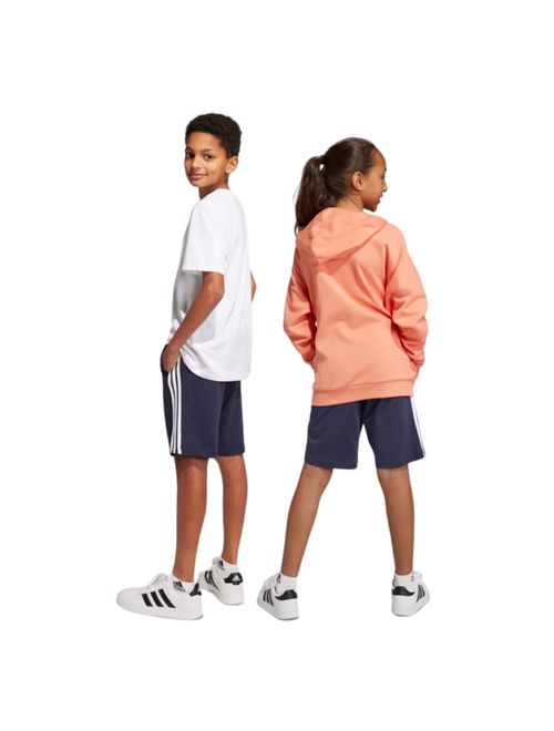 Shorts Malha Adidas Essentials Três Listras Infantil - Azul Marinho