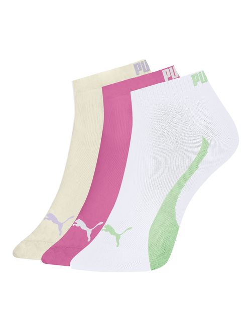 Kit Meia Sapatilha Puma 3 Pares Feminina - Bege/Rosa