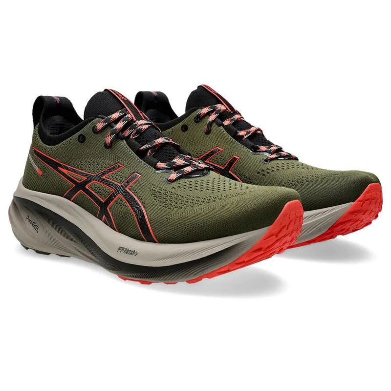 Tenis-ASICS-GEL-Nimbus-26-TR---Masculino---Verde-Cinza