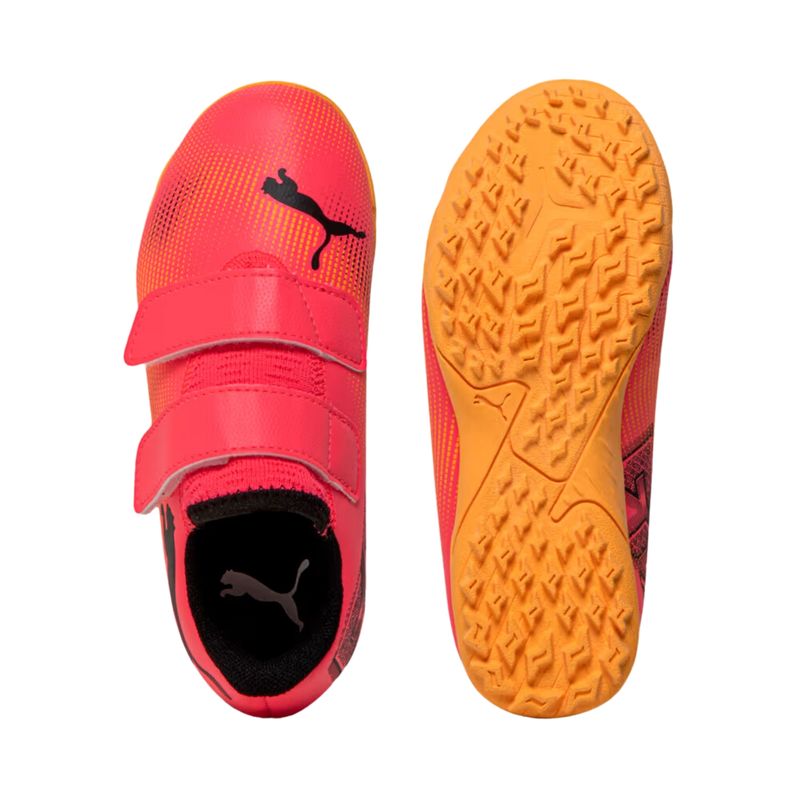 Chuteira-Society-Puma-Future-7-Play-Infantil---Laranja-Preta