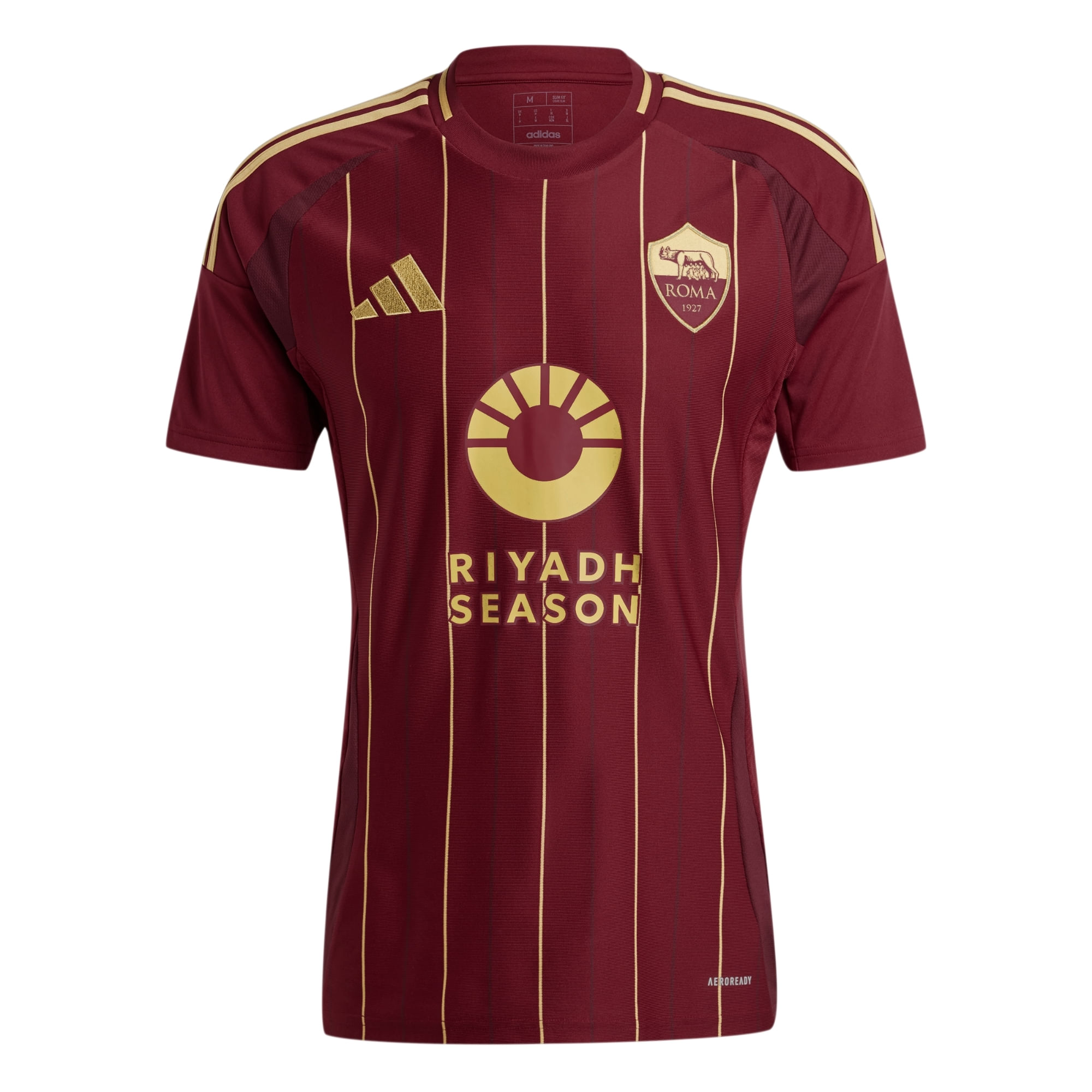 Camisa As Roma I 24/25 Adidas Masculina - Vermelho Escuro