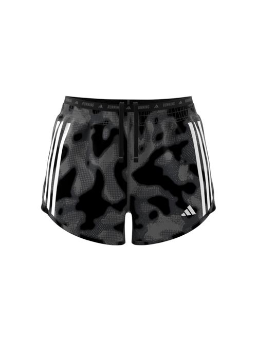 Shorts Adidas Own The Run Três Listras Feminino - Cinza/Preto