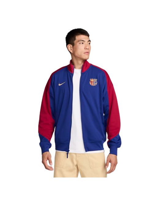 Jaqueta Nike Barcelona Hino Masculino - Azul Marinho/Vermelho