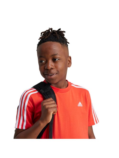 Camiseta Algodão Essentials 3-Stripes Infantil - Laranja