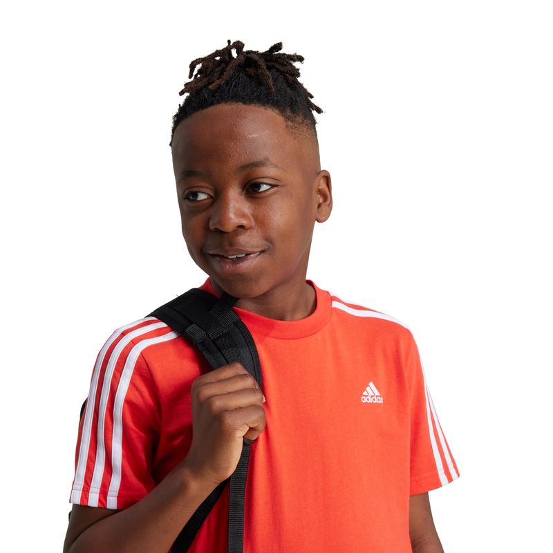 Camiseta-Algodao-Essentials-3-Stripes-Infantil---Laranja