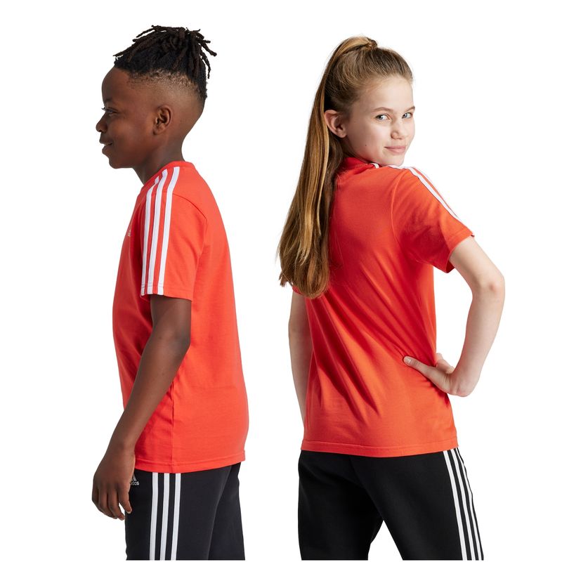 Camiseta-Algodao-Essentials-3-Stripes-Infantil---Laranja