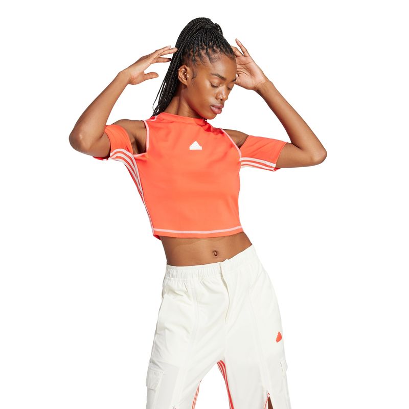 Camiseta-Cropped-Adidas-All-Gender-Express-Feminina---Laranja-