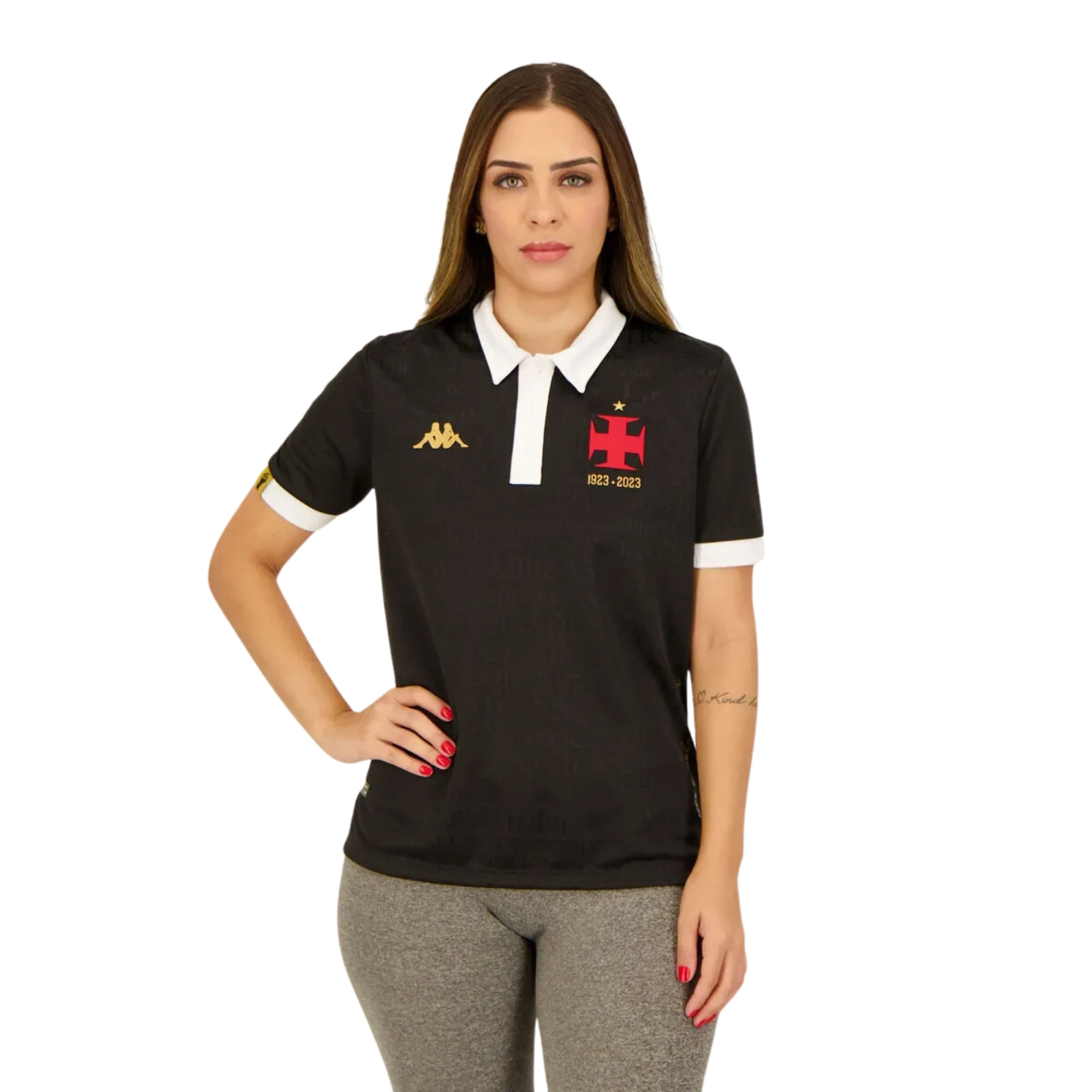 Camisa Vasco Iii 23/24 Kappa Feminina - Preta