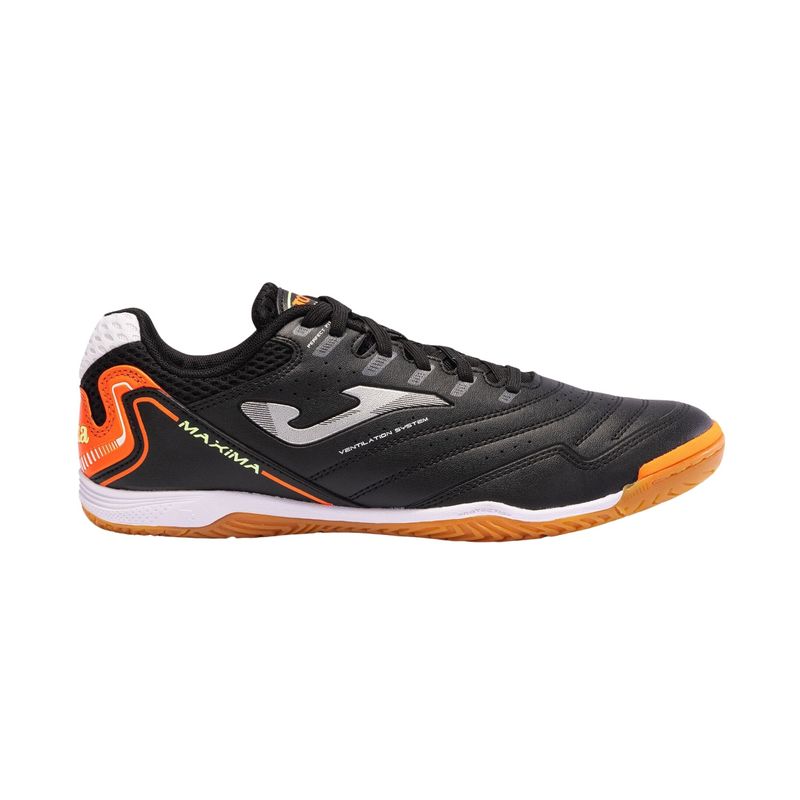 chuteira-futsal-joma-maxima-23-masculina-preta-laranja