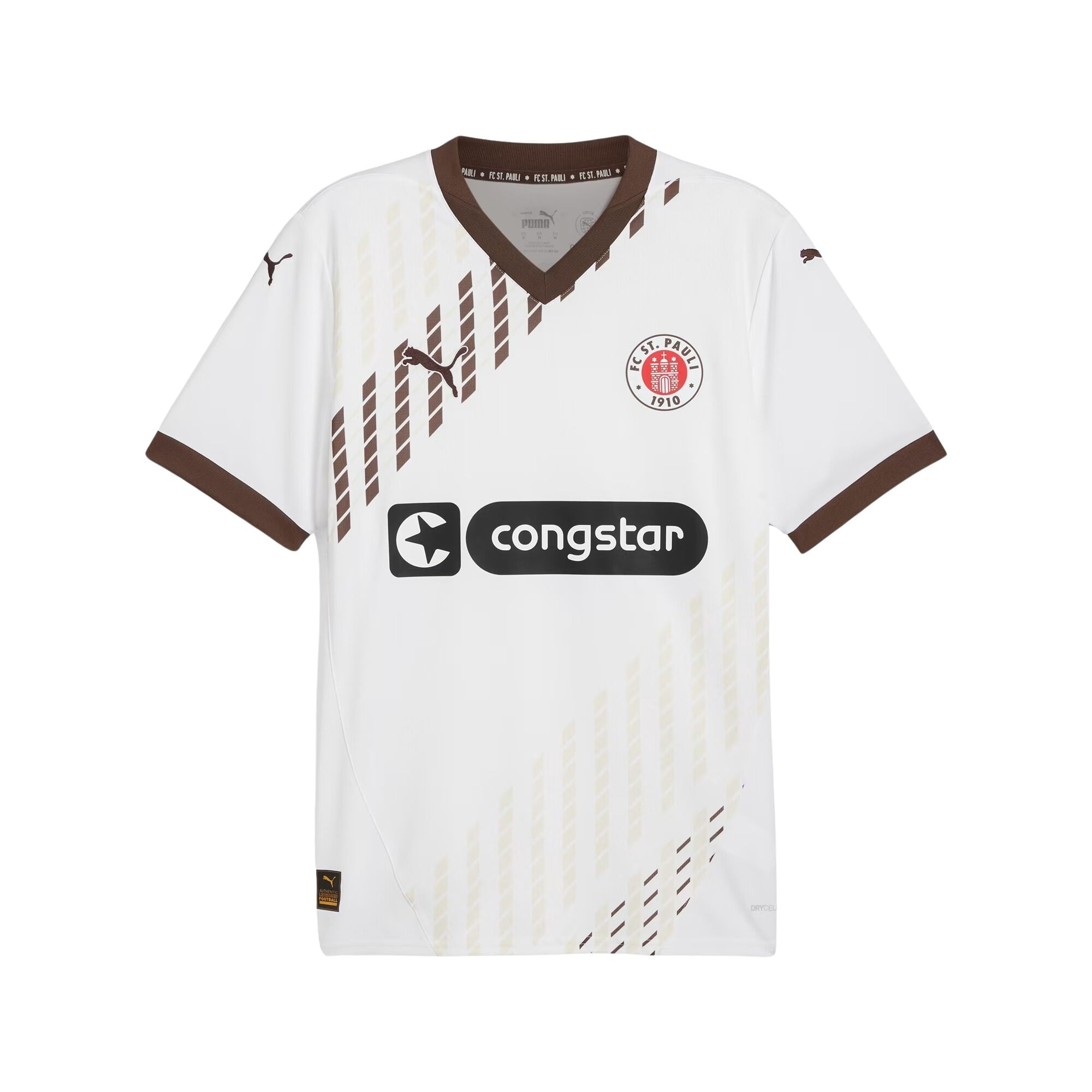 Camisa Puma St. Pauli II 24/25 Masculina - Branca/Marrom