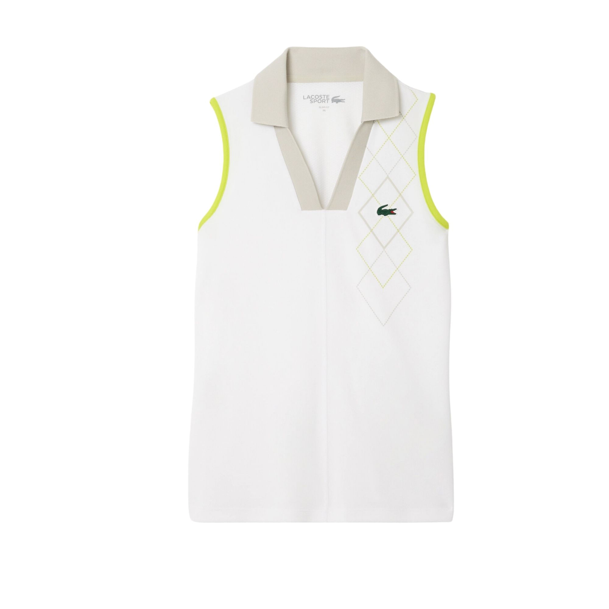 Camisa Polo Lacoste Regata Ultra-Dry Feminina - Branca