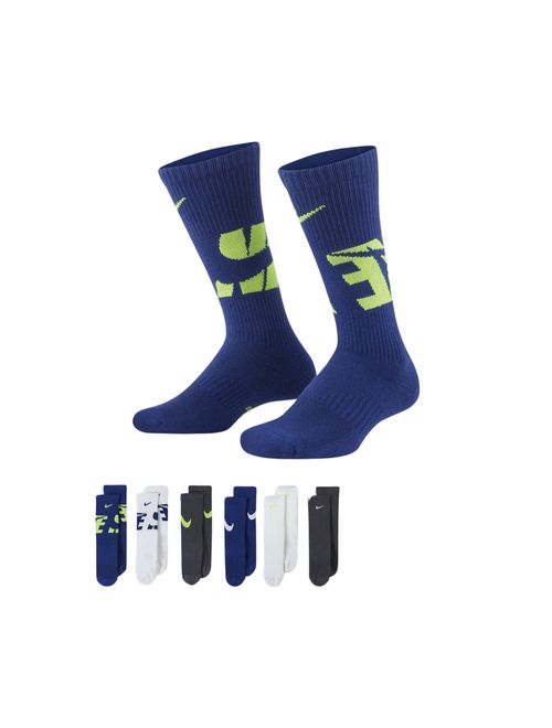 Kit Meias Nike Everyday Cush Crew 6 Pares Infantil - Multicolor