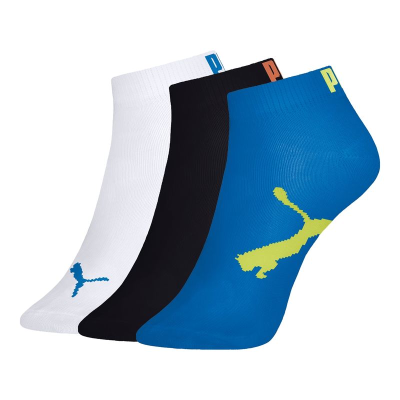 Kit-Meia-Cano-Baixo-Puma-3-Pares-Infantil---Preta-Azul