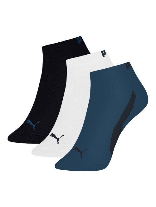 Kit Meia Sapatilha Puma 3 Pares Masculina - Branca/Azul