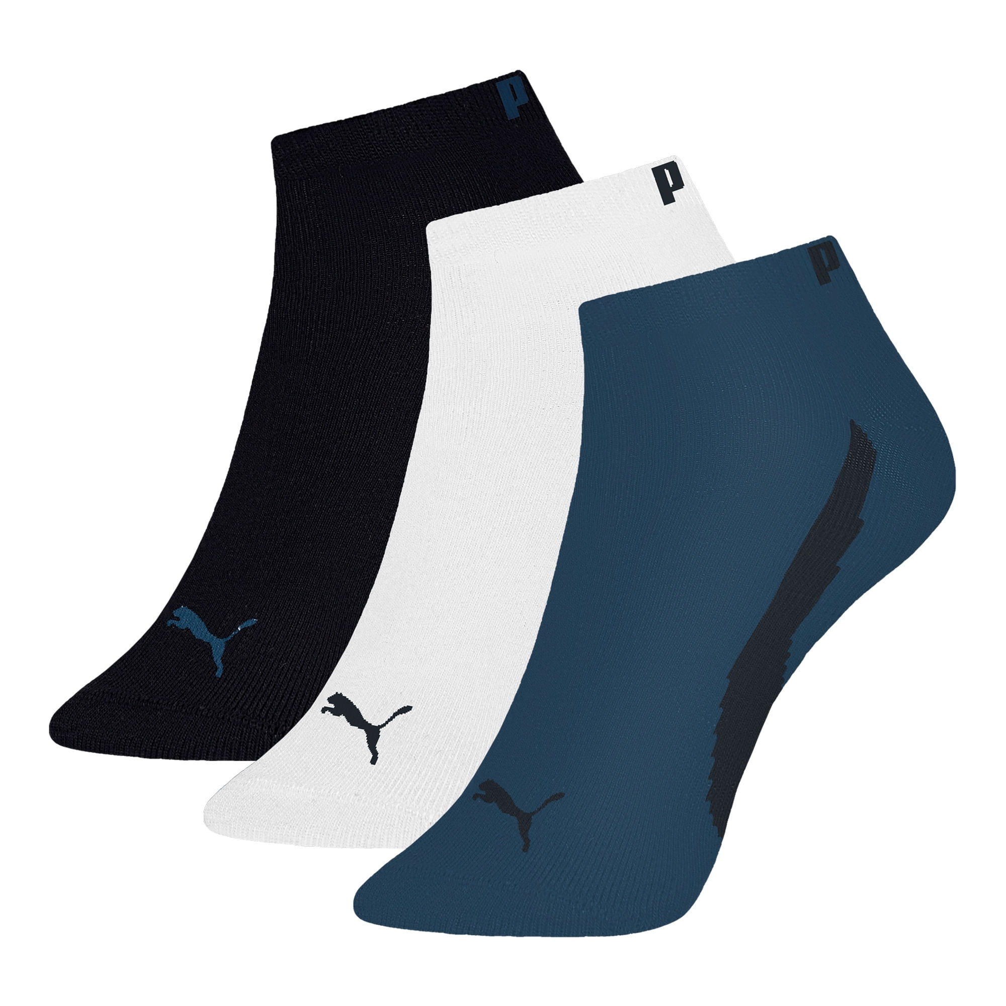 Kit Meias Sapatilha Puma 3 Pares Masculina - Branca/Azul