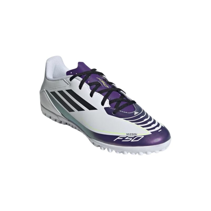 chuteira-society-adidas-f50-club-messi-unissex-branca-roxa