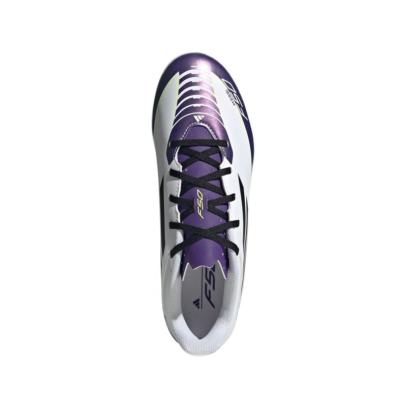 chuteira-society-adidas-f50-club-messi-unissex-branca-roxa