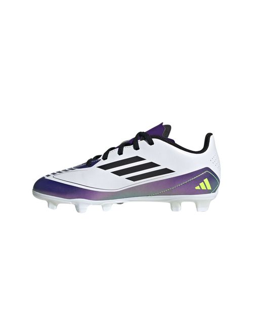 Chuteira Campo Adidas F50 Club Flexible Messi Infantil - Branca/Roxa