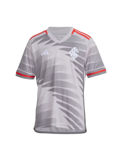 Camisa Internacional III 24 Adidas Torcedor Infantil - Cinza/Vermelha