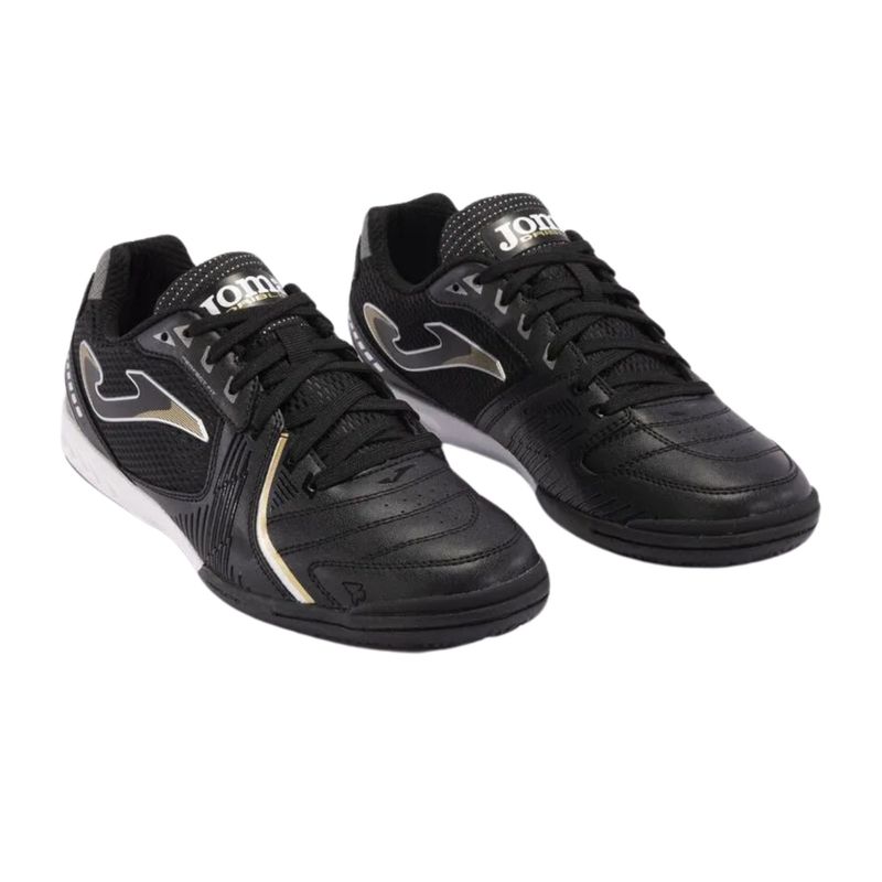 chuteira-futsal-joma-dribling-masculina-preta-dourada