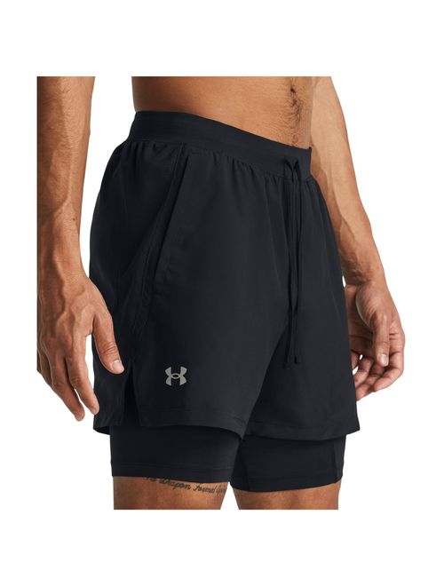 Shorts Under Armour Launch 5 2 Em 1 Masculino - Preto