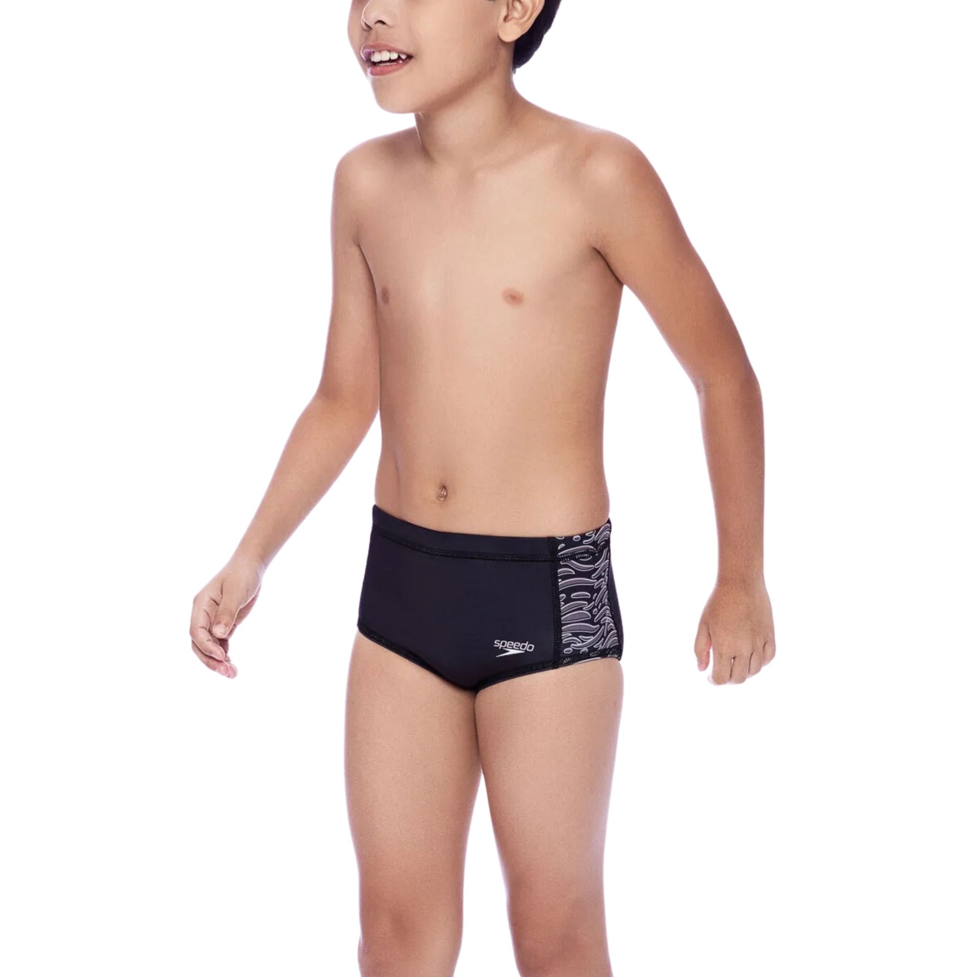 Sunga Speedo Tradicional Scrawl Tiger Infantil - Preta