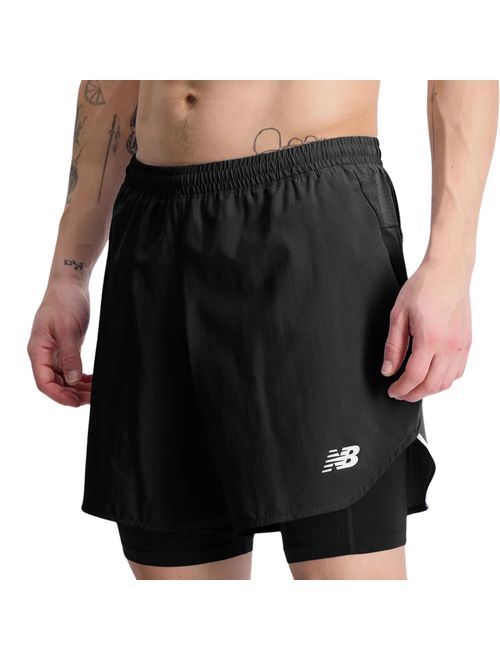 Bermuda New Balance Q Speed 2 Em 1 Masculina - Preta