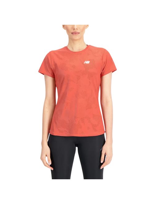 Camiseta New Balance Q Speed Jacquard Feminina - Vermelha