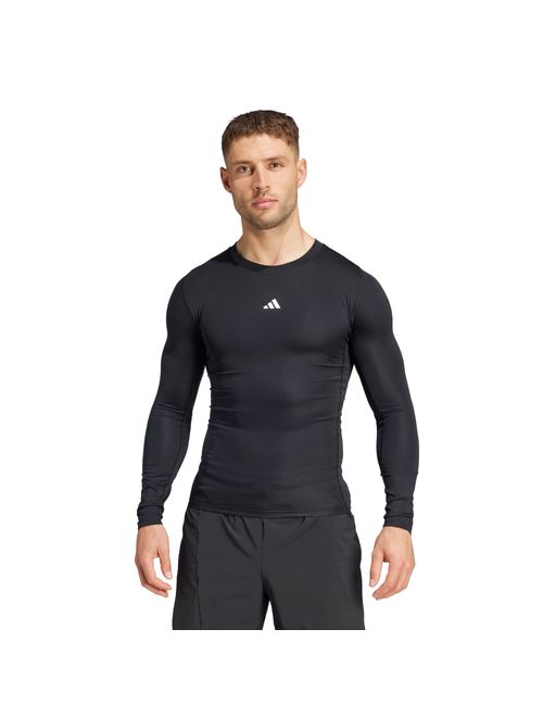 Camiseta Manga Longa Techfit Compression Adidas Treino Masculina - Preta
