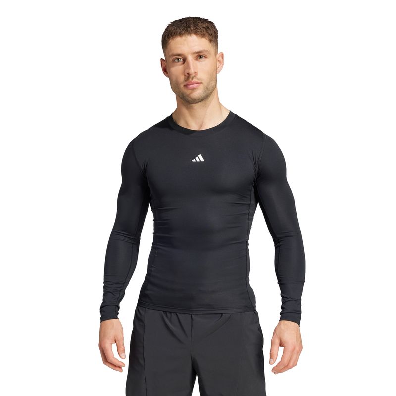 Camiseta-Manga-Longa-Techfit-Compression-Adidas-Treino-Masculina---Preta